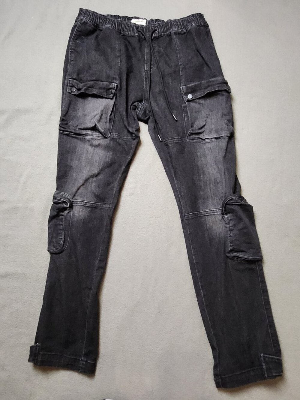 Kuwalla Tee Kuwalla Men's Utility Denim Black Washed Denim Cargo Jogger XL